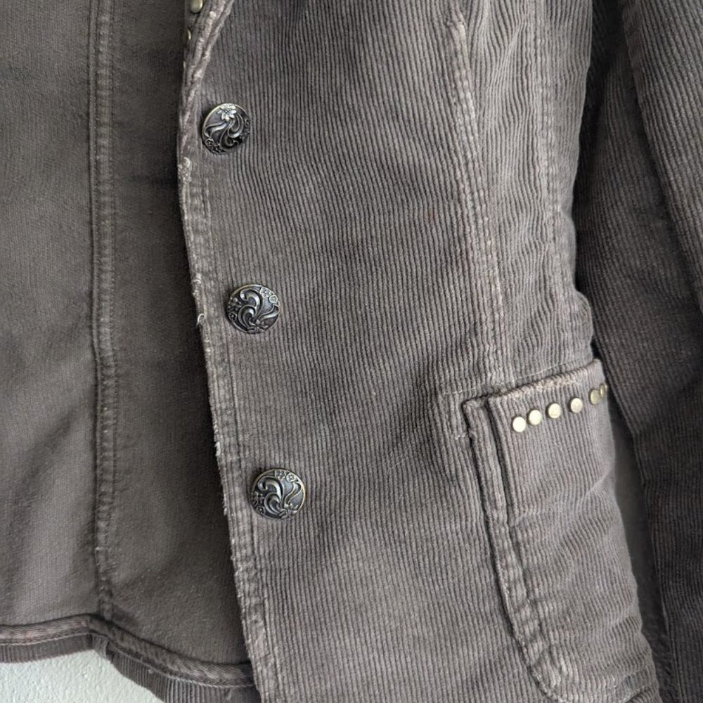 Vintage Guess Jeans * Womens Brown Studded Corduroy Jacket * Sz M - Picture 10 of 11